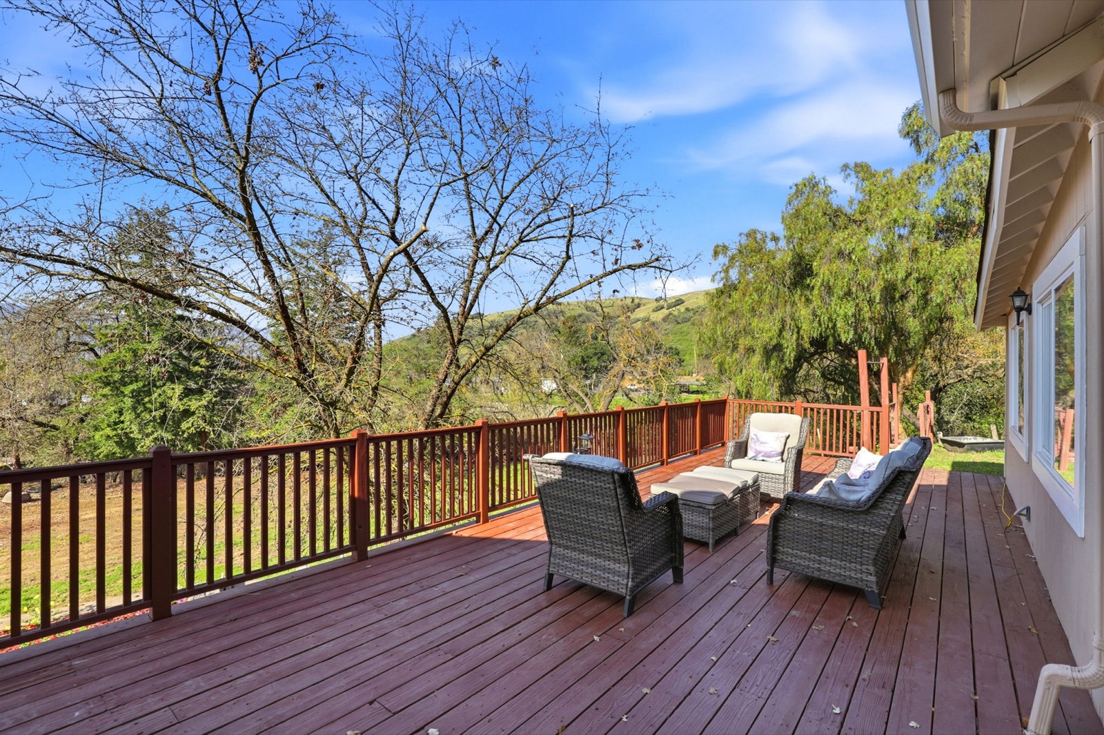 Rear deck with valley views